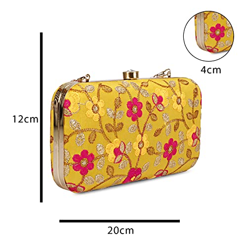 Image of LONGING TO BUY Hand Crafted Designer Box Clutch - Zari Embroidery For Women