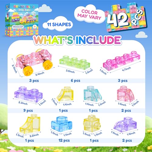 Image of 42PCS Soft Train Sensory Building Blocks with Wheels,Squishy Stacking Toy | Preschool Educational Creative Play, Montessori Squeezable, Stretchable Early Learning Construction Playset, Puzzle Blocks
