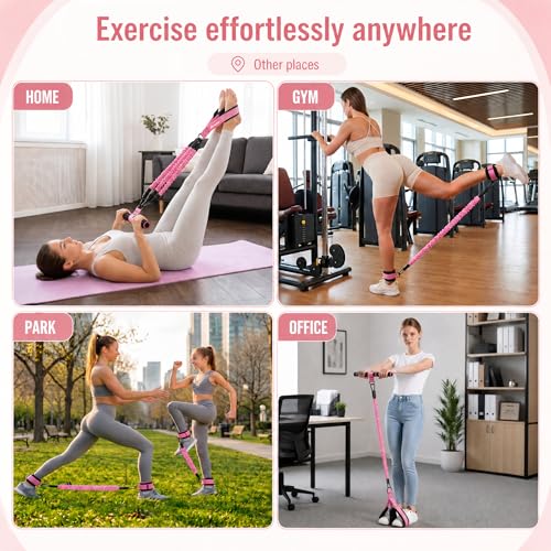 Image of WHATAFIT Pedal Resistance Band with Handles & Ankle Straps 3-Level Home Gym