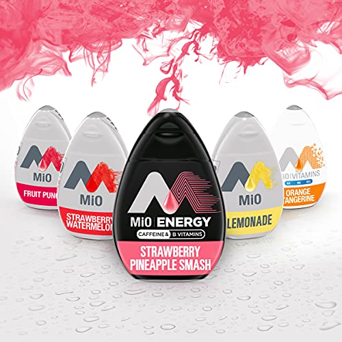 Image of MiO Energy Strawberry Pineapple Smash Naturally Flavored with other natural flavors Liquid Water Enhancer Drink Mix with Caffeine & B Vitamins with 2X More (3.24 fl. oz. Bottle) (Pack of 2)
