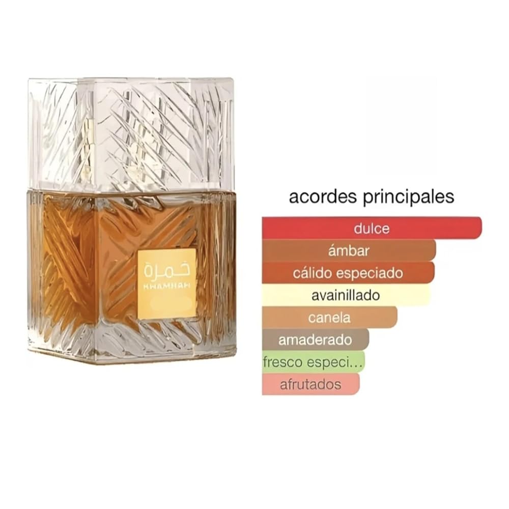 Perfume Árabe Khamrah – Fragancia Oriental Exótica y Duradera para Hombre y Mujer – 100 ml + Regalo atomizador 5 ml. (color aleatorio)