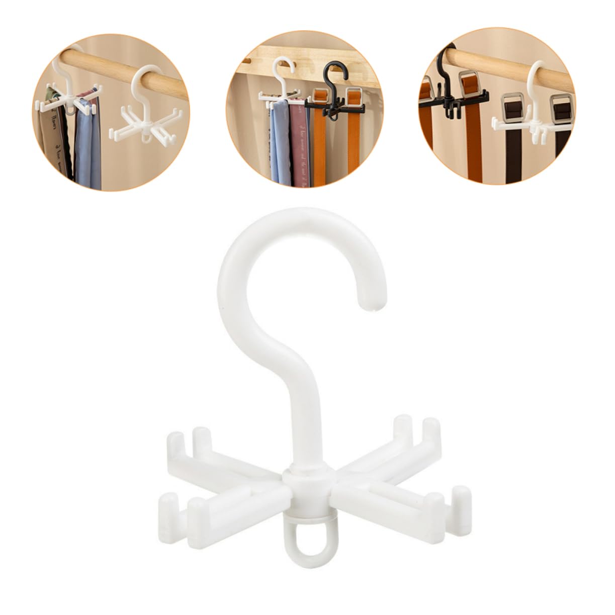 KOMBIUDA 3pcs Rotatable Clothes Hanger Rack Space-Saving Bag and Shoe Hanging Shelf Lightweight and Portable Design for Practical Storage Easy to Install and Disassemble for Wardrobe