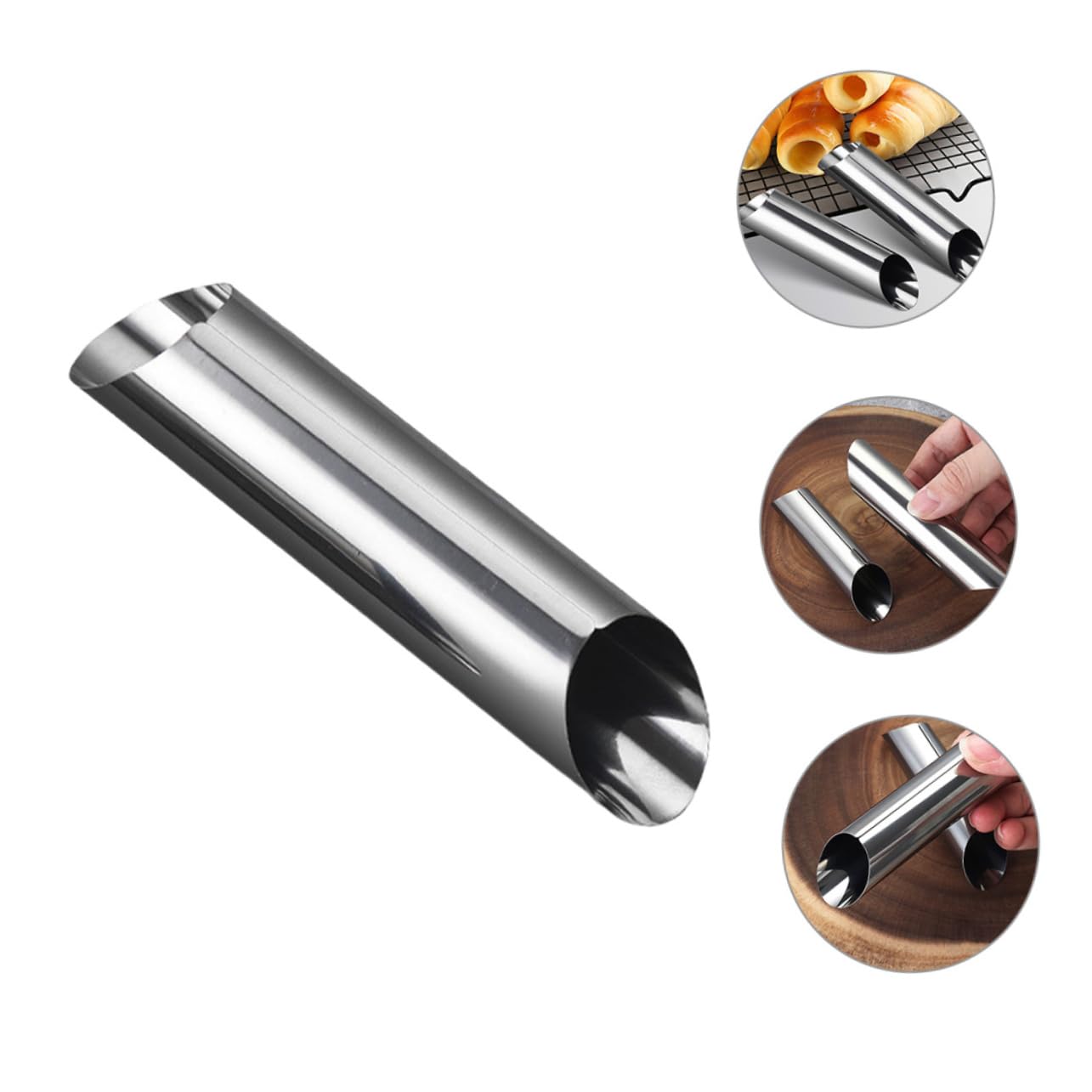 SHOWERORO Molde de Cuerno de Acero Inoxidable para Croissants 30 Piezas, Ligero y Fácil de Usar, Adecuado para Hornear Repostería en Casa