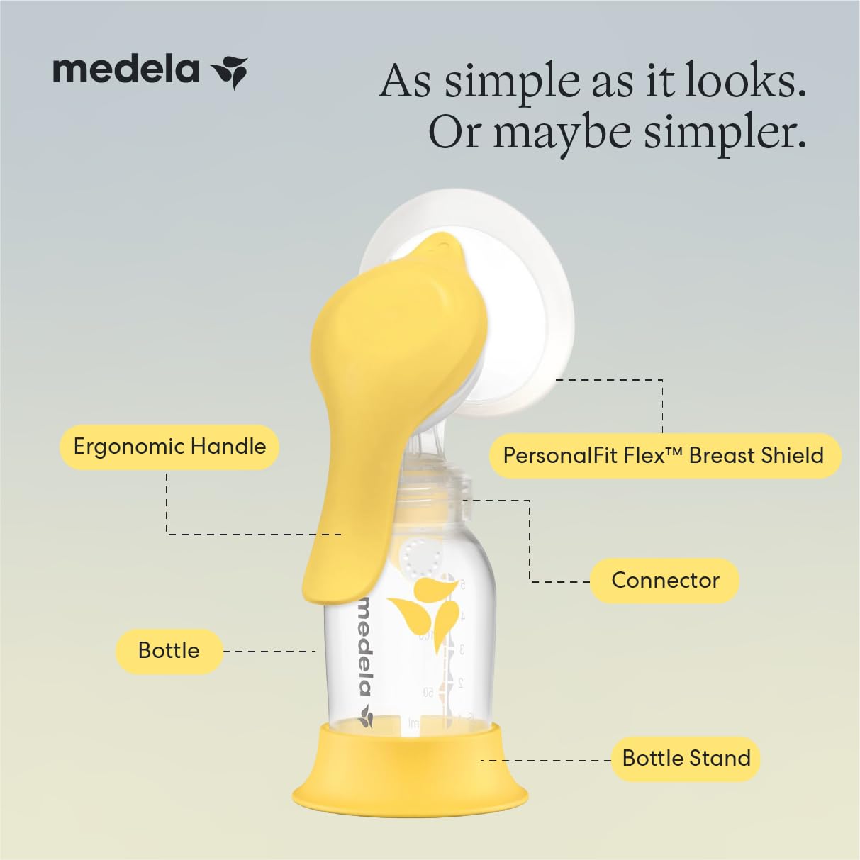 Medela Harmony Manuelle Milchpumpe, Einhand-Milchpumpe mit Flex-Brustschutz für mehr Komfort und Ausdrücken von mehr Milch