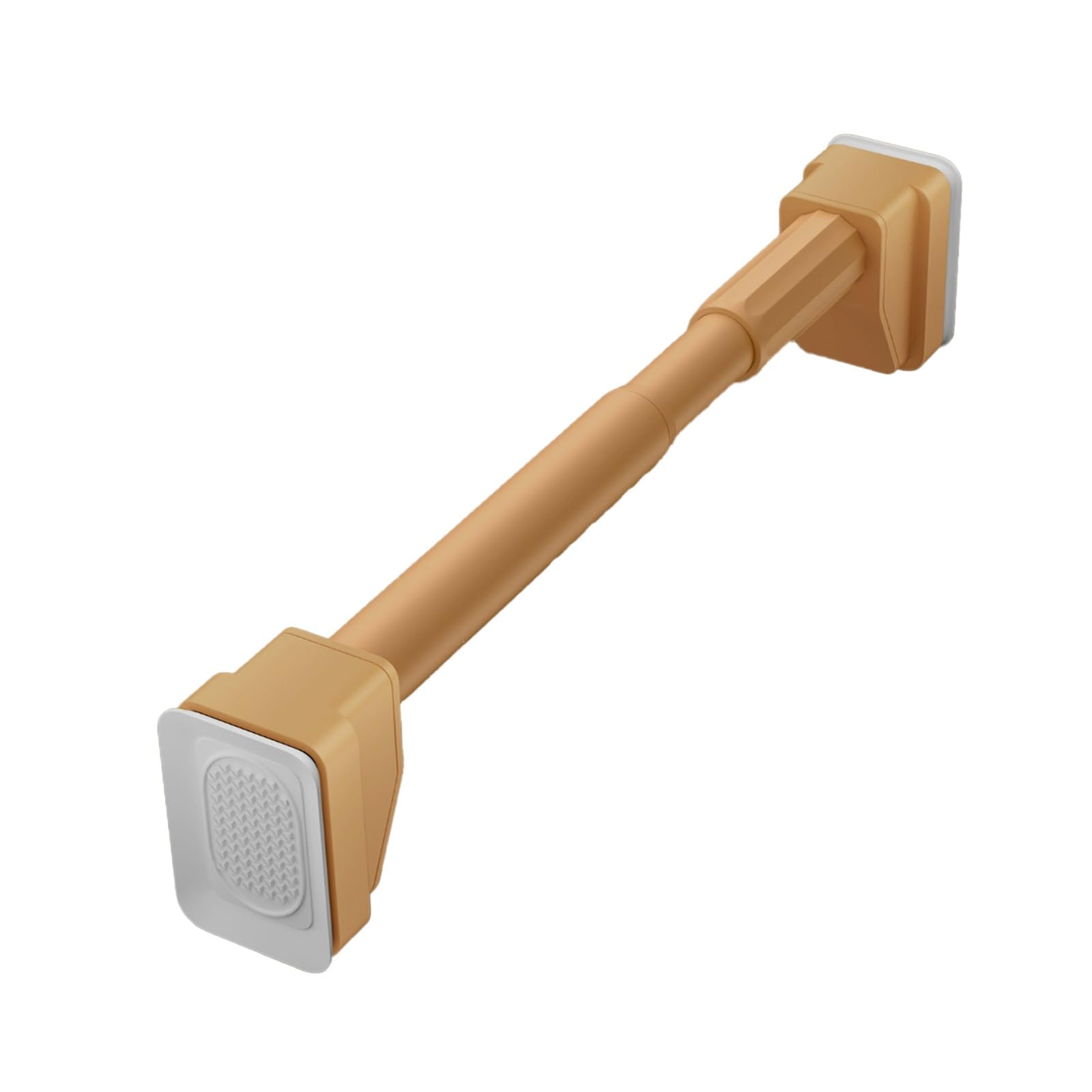 Adjustable Extendable Shower Rod 40-500cm Anti-Slip Pole for Bathroom No Drilling Required Versatile Use in Closet Kitchen Wardrobe (Yellow 110-190cm)