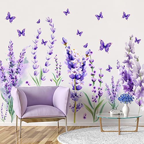 Vinilos decorativos lavanda morada removibles 24x12 pulg miniatura 3