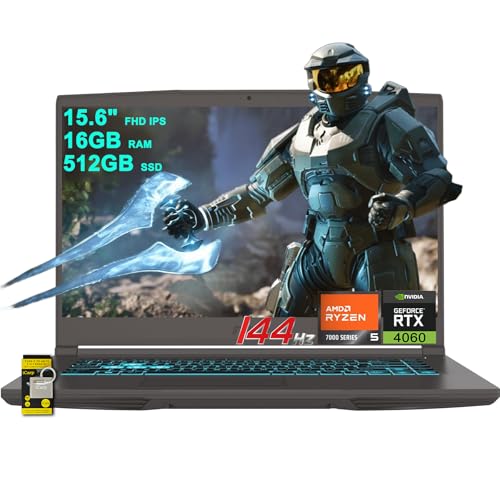 MSI 薄型 A15 ゲーミングノートパソコン 15.6インチ FHD IPS 144Hz AMD 6コア Ryzen 5 7535HS 16GB DDR5 512GB SSD GeForce RTX 4060 (最大233 AIトップ) バックライト U