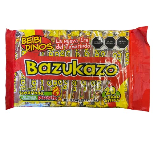 Bazukazo Tarugos Tamarindo Con Chile Mexican Tamarind Candy Sticks 20 Pieces New SealedÉ