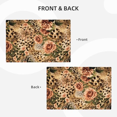 Set de table aspect lin haut de gamme motif léopard double couche
