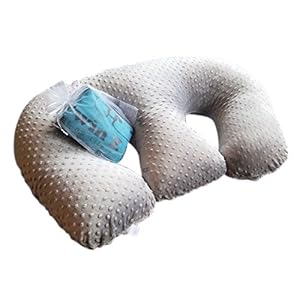 Twin Z Pillow + 1 Grey Cuddle Cover + Free Travel Bag! Contains NO Foam!