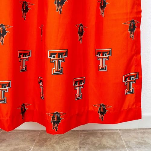 Image of College Covers Everything Comfy Texas Tech Red Raiders Bright and Colorful Shower Curtain Cover 70 inch x 72 inch