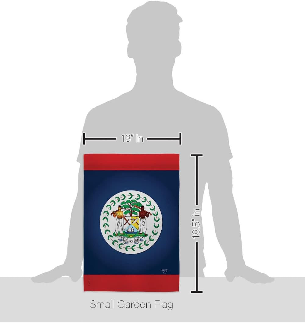 Breeze Decor G158163 Belize Flags of The World Nationality Impressions Decorative Vertical Garden Flag 13" x 18.5" Printed in USA Multi-Color