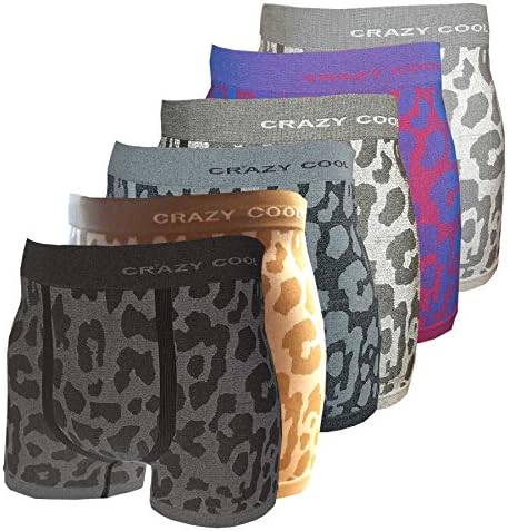 Crazy Cool® Mens Comfortable Fun Nylon Seamless Short Boxer 6-Pack