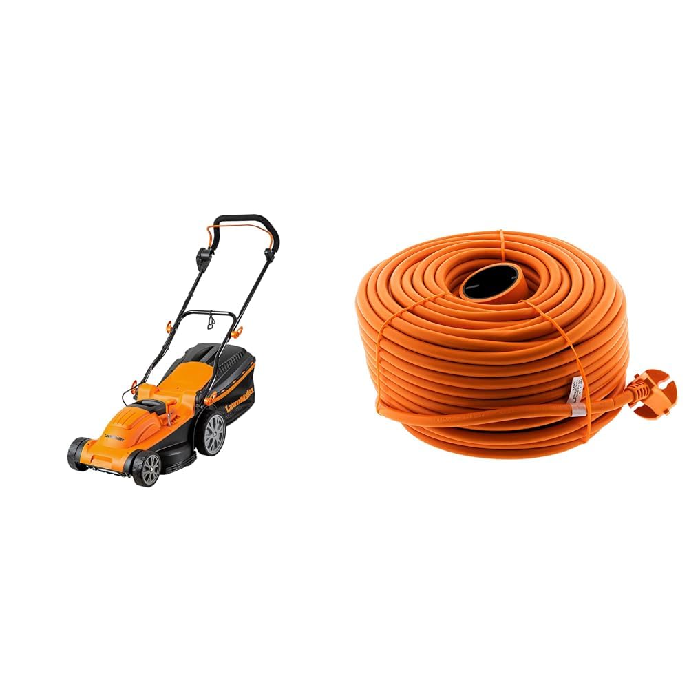 Tondeuse 1600W LawnMaster M2EB1637M et rallonge orange Zenitech 50m