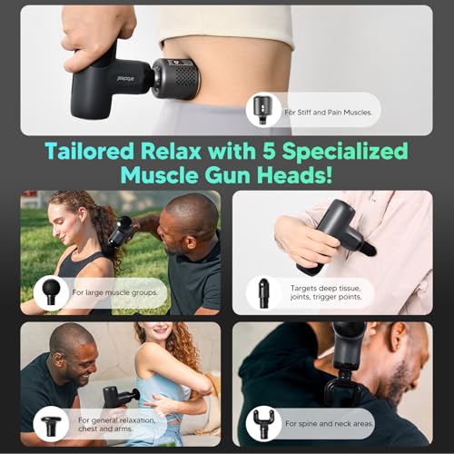 Image of arboleaf Mini Thermacool Massage Gun, Heat and Cool Muscle Massager for Back Pain Relief, Hot Cold Percussion Massage, Heated Travel Massager Handheld Quiet, Gifts for Him Her