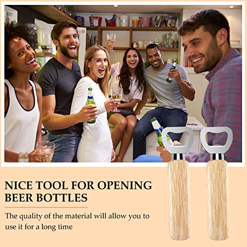12Pcs Wood Bottle Openers, Bartender Bottle Openers, Engravable Beer Bottle Openers, Cider, Soft Drinks Bottle Opener For Home, Bar Or Restaurant-Wood Handle Handheld #TOP4