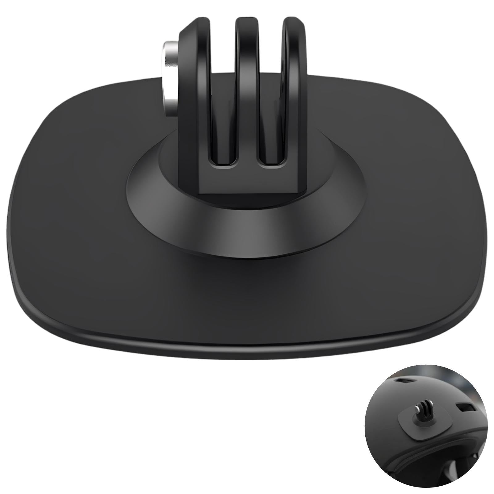 2 STK. Flexible Klebehalterung für Helm, für Insta360 X5 X4, Sportkamera Zubehör, große Basis 2,5 in / 63 mm, mit 1/4 Adapter und Montageschraube, schwarz