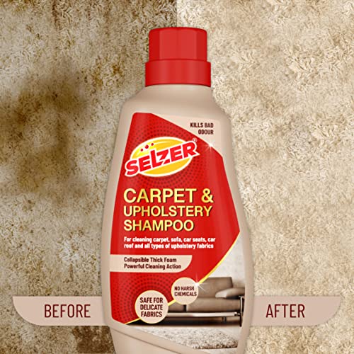 Image of Selzer Carpet and Upholstery Shampoo for Cleaning Carpets, Car Interiors And Sofa - 250 ml (Pack of 1)
