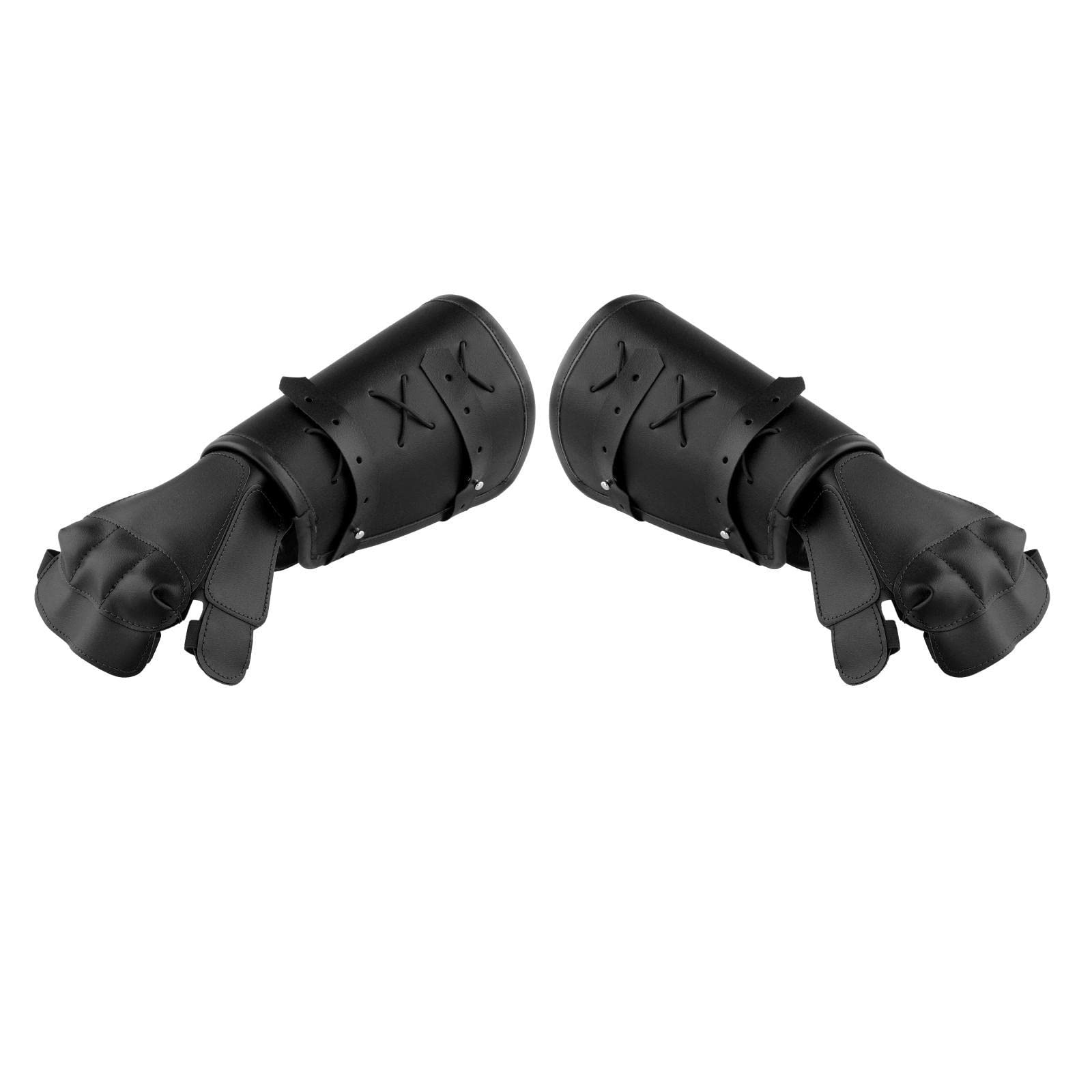 LOVIVER Guantes de medio para Cosplay medieval, guantes sin, disfraz de material cuero PU, motocicleta, conducción, adultos, accesorios de