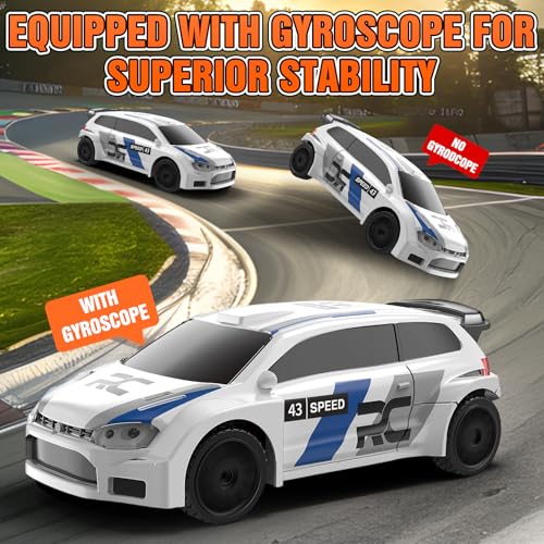 Image of RC Drift car, 1 /43 Mini Rc Drift car with Gyroscope, 2.4GHz Full Proportional Remote control Cars, 4WD High Speed Racing with Lights, Racing Tires, Model Cars Gift for Adults, Kids, Boys, Girls