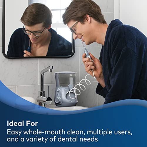 Waterpik Aquarius Water Flosser Professional For Teeth, Gums, Braces, Dental Care, Electric Power With 10 Settings, 7 Tips For Multiple Users And Needs, ADA Accepted, Gray WP-667 - Image 3