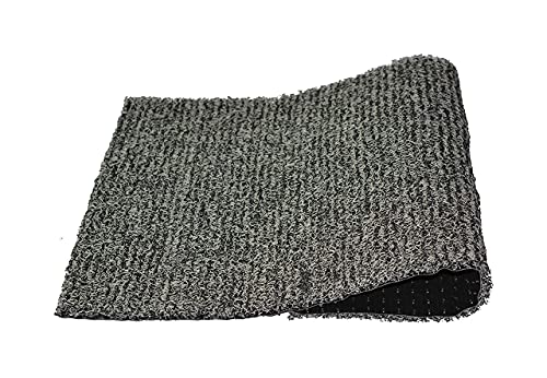 Image of Pvc Cushion Rectangular Foot Mat Dirt Rub Off Thick Mesh Main Entrance Doormat With Anti-Slip Rubber Backing For Home Bed /Bathroom Offices Restaurants Hospitals Shops (2X5Ft,Grey Black)