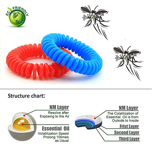 Mosquito Repellent Bracelets 30 Pack Natural Insect Repellent Wristband Waterproof Pest Control Band for Kids Adults Outdoor Camping Fishing Traveling