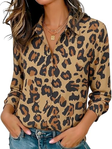 Image of Soft Wrinkle-Free Button Down Stretch Shirts for Women, Breathable Moisture-Wicking Casual Work Dress Tops