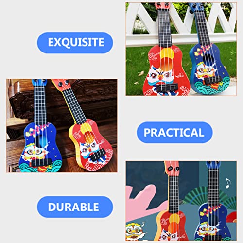 Ipetboom 2 Pçs Brinquedo De Guitarra Infantil Brinquedo Ukulele Em Miniatura Modelo De Simulação De