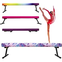6FT Adjustable&Foldable Gymnastics Balance Beam,Home Gym Equipment,Easy Assembling and Storage,No Tool Require,for Kids Children Girls Training Ages 3-12