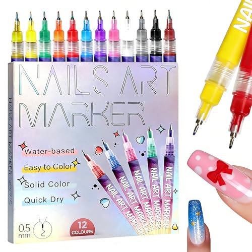 MUZAMOX Nail Art Pens for Painting Nails 0.5mm Fine Tip - Nail Art Markers for Kids, Girls...