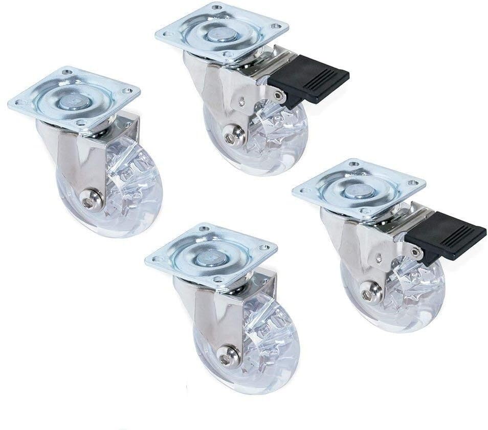 Roulettes pivotantes transparentes pour déplacer facilement votre table basse