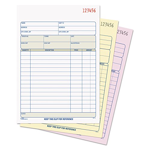 Livre de commande autocopiant 3 parties 50 sets papier duplicata