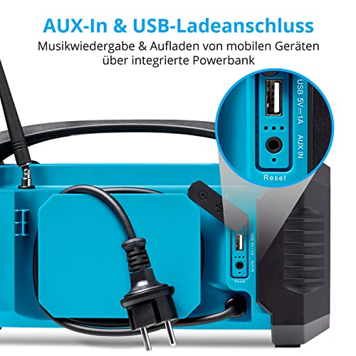 Akku-Radio Medion E66050 DAB+ Baustellenradio mit Bluetooth und IP54-Schutz