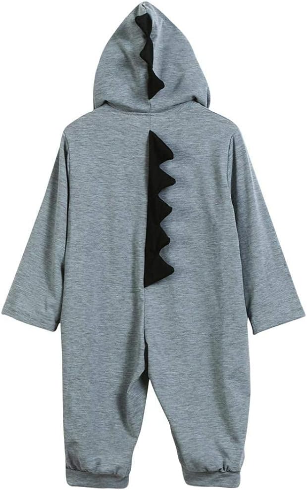 Noubeau Interesting Infant Baby Kids Cartoon Dinosaur Hooded Romper Jumpsuit Layette Sets Clothes image 3