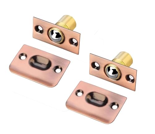 Door Catch, Push Opener,Cupboard Latch,2 Pcs Pure Brass Ball Strike Plate Closet with Roller Drive in Adjustable Hardware Locks Catcher (Color(E)
