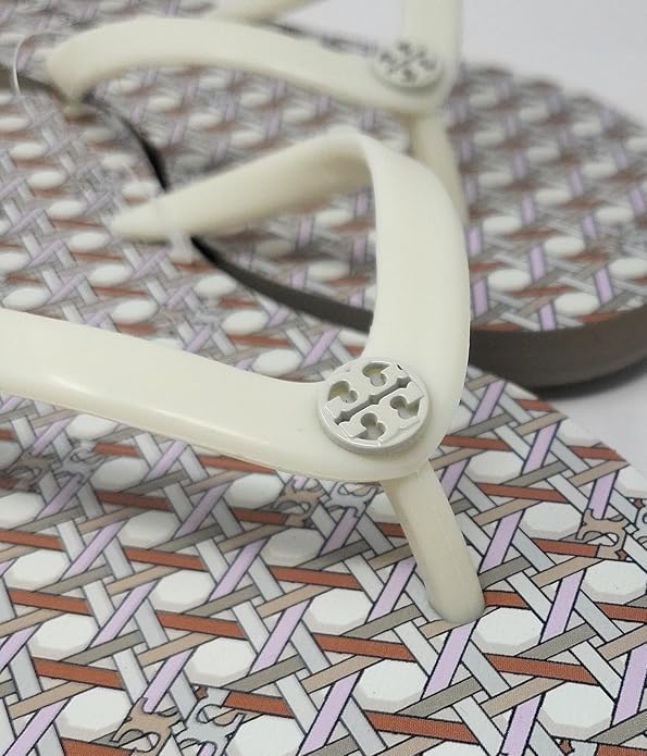 Tory Burch Women's Chelsea Flip Flop Sandals 171948 (Basketweave - Light Cream Fleek - Pavestone (Basketweave/light cream fleek/pavestone, US Footwear Size System, Adult, Women, Numeric, Medium, 8)4
