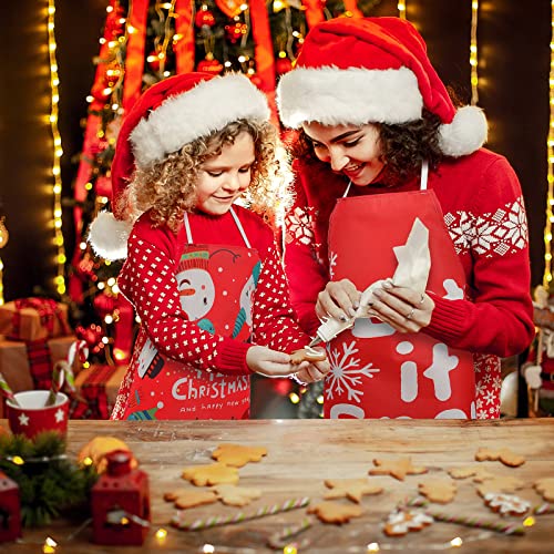 Pacote com 5 aventais de Natal ajustáveis chef de cozinha cozinhando Papai Noel árvore floco de neve