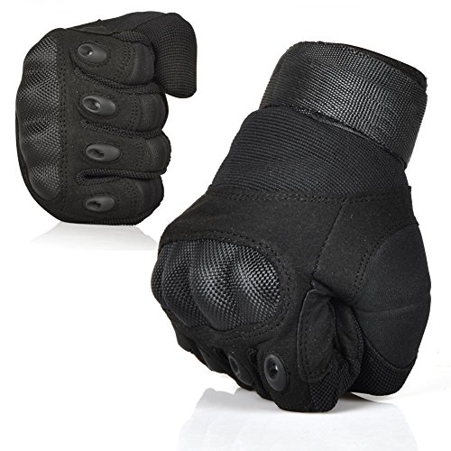 Fantastic Zone Ventilate Wear-resistant Tactical Gloves Hard Knuckle and Foam Protection for Shooting Airsoft Hunting Cycling Motorcycle Gloves Men's Outdoor Half & Full finger Gloves Black L