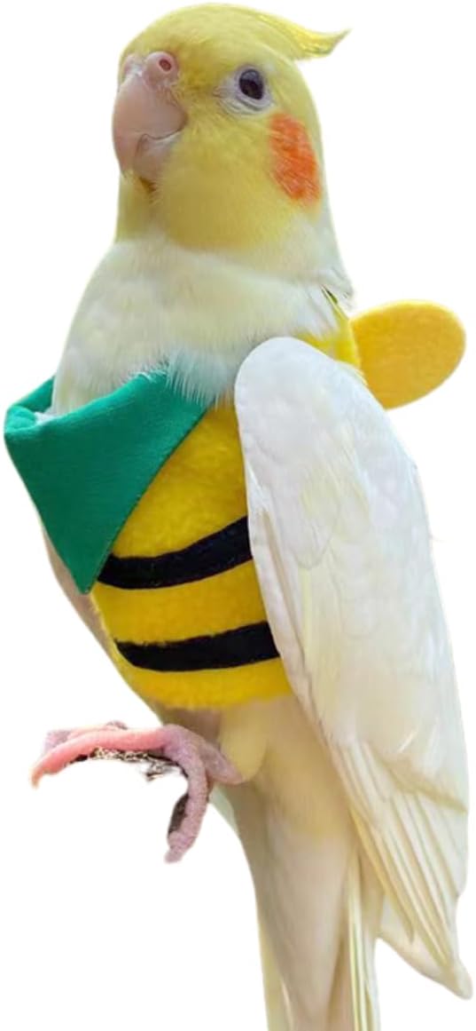 Bird Costume Bird Diaper Flight Suit Bird Bee Shape Bird Clothes Cosplay Photo Prop for Parrots Lovebird Budgie, Small Animals Apparel (XL)