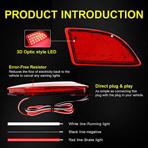 2 Peças Luz De Travagem Traseira Luz De Travagem Traseira Luz Reflectora Led Bumper Reflector Para M