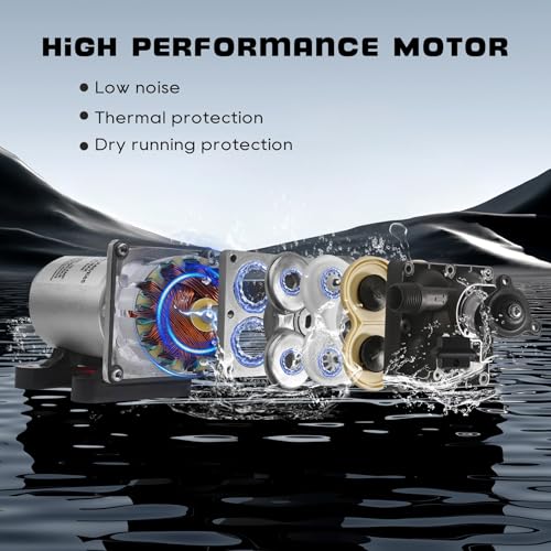Image of 12V RV Water Pump 4008-101-A65 /E65 | 3.0 GPM - 55 PSI | Camper RV Water Pump | Self-Priming & Quiet Diaphragm Pump | Thermal Protection & Dry Run Safe (Upgrade 4008-101-A65 /E65)