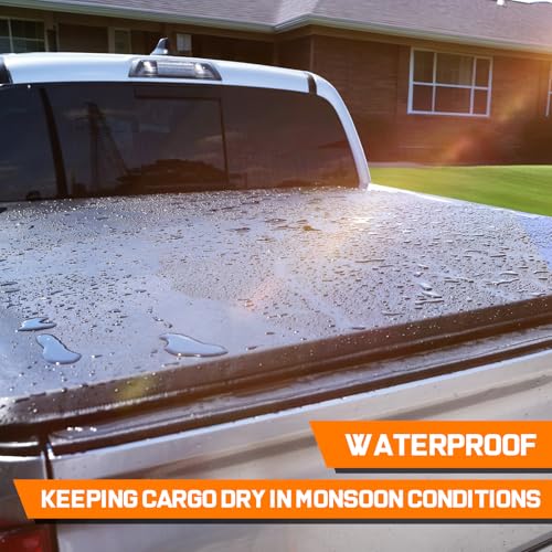 Image of RHOBRA Soft Roll-up Truck Bed Tonneau Cover Compatible with 2016-2023 Toyota Tacoma(Excl. Trail) 5ft Bed, 26.5oz Soft Vinyl Truck Cover, All-Weather Tacoma Tonneau Cover.
