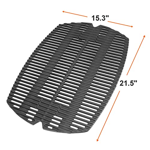 Image of DELSbbq 7583 Cast Iron Grate and 41862 Grill Burner for Weber Q200 Q220 Q2000 Q2200 396000 396001 566002 53060001 Grills, Replacement Parts for Weber 7645, 41862