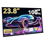 Kenowa USB-C Tragbarer Monitor 23.8 Zoll FHD 1080P IPS Externe Bildschirm 100Hz FreeSync Gaming Monitor mit Lautsprecher Typ-C/HDMI für Laptop/PC/Telefon/Mac/PS4