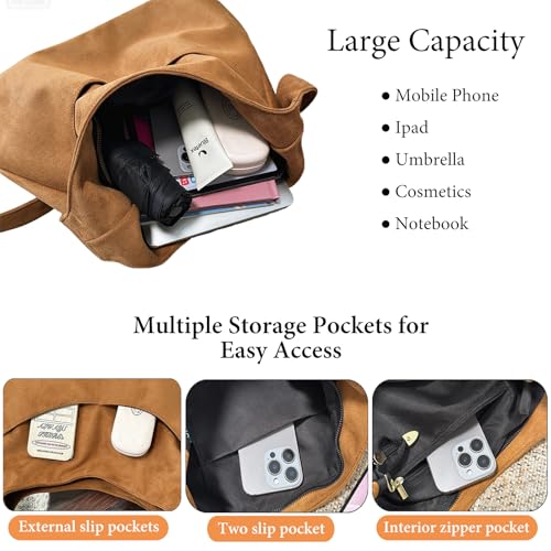 Bolso de Hombro de Gamuza para Mujer, Gran Capacidad miniatura 6