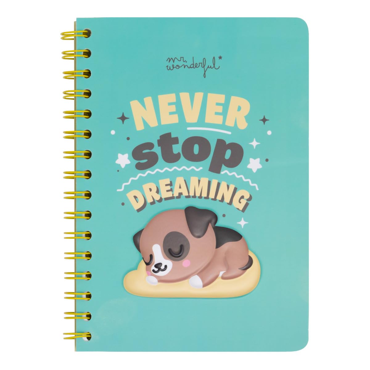 Mr. Wonderful - A5 notebook 3D Dog - Never stop dreaming