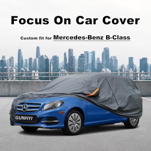 Image of GUNHYI Premium Car Cover Custom Fit Mercedes-Benz B-Class, 16 Layers Heavy Duty Car Cover Waterproof All Weather with Zipper Door for Sun Rain Snow Dust Uv Protection