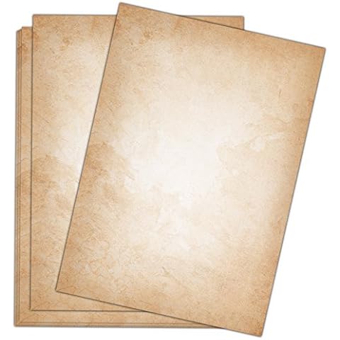 Vintage Briefpapier hell 100 Blatt im DIN A4 Format - beidseitig bedruckt in qualitativem 120g Papier - von Sophies Kartenwelt Cover
