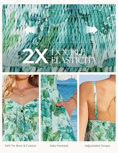 Image of GRACE KARIN Womens Maxi Floral Sundresses Summer Beach Boho Dress Spaghetti Strap Dresses Casual Fashion Clothes with Pockets